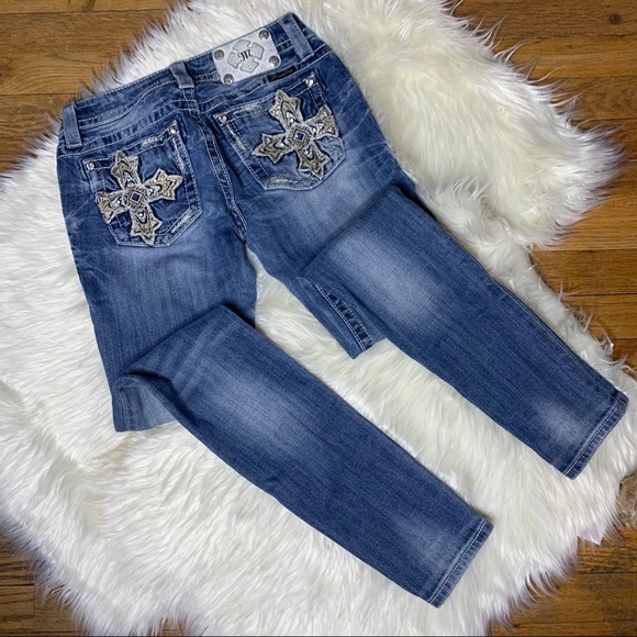 Miss Me Denim - Miss me signature skinny bling pocket jeans